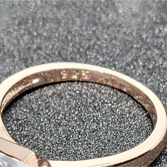 Square cut White sapphire in 925 w Rose gold plating - Picture 6 of 6